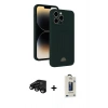 MARSİLYAN™- iPhone 15 Pro Kılıf Vadi Çizgi Prime - Siyah Bilvis Hayalet Cam Ekran Koruyucu + Raze Metal Kamera Lens - SH