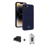 MARSİLYAN™- iPhone 15 Pro Kılıf Vadi Çizgi Prime - Siyah Bilvis Hayalet Cam Ekran Koruyucu + Raze Metal Kamera Lens - SH