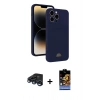 MARSİLYAN™- iPhone 15 Pro Kılıf Vadi Çizgi Prime - Siyah Buffer Hayalet Cam Ekran Koruyucu + Raze Metal Kamera Lens - LT