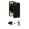 MARSİLYAN™- iPhone 15 Pro Kılıf Vadi Çizgi Prime - Siyah Joko 5D Cam + Raze Metal Kamera Lens - SH