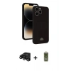 MARSİLYAN™- iPhone 15 Pro Kılıf Vadi Çizgi Prime - Siyah Joko Magic 5D Hayalet Cam + Raze Metal Kamera Lens - SH