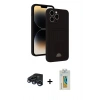 MARSİLYAN™- iPhone 15 Pro Kılıf Vadi Çizgi Prime - Siyah Polymer Nano Ekran Koruyucu + Raze Metal Kamera Lens - LT