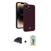 MARSİLYAN™- iPhone 15 Pro Kılıf Vadi Çizgi Prime - Siyah Polymer Nano Ekran Koruyucu + Raze Metal Kamera Lens - GS