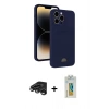 MARSİLYAN™- iPhone 15 Pro Kılıf Vadi Çizgi Prime - Siyah Polymer Nano Ekran Koruyucu + Raze Metal Kamera Lens - TMGI