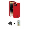 MARSİLYAN™- iPhone 15 Pro Kılıf Vadi Çizgi Prime - Siyah Polymer Nano Ekran Koruyucu + Raze Metal Kamera Lens - TMGI