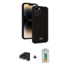 MARSİLYAN™- iPhone 15 Pro Kılıf Vadi Çizgi Prime - Siyah Polymer Nano Ekran Koruyucu + Raze Metal Kamera Lens - TMGI