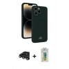 MARSİLYAN™- iPhone 15 Pro Kılıf Vadi Çizgi Prime - Siyah Polymer Nano Ekran Koruyucu + Raze Metal Kamera Lens - TMGI