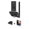 MARSİLYAN™- iPhone 15 Pro Kılıf Vadi Form Prime - Siyah 3D Antistatik Mat Seramik Nano Ekran Koruyucu + Raze Metal Kamera Lens - GS