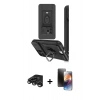 MARSİLYAN™- iPhone 15 Pro Kılıf Vadi Form Prime - Siyah 3D Antistatik Mat Seramik Nano Ekran Koruyucu + Raze Metal Kamera Lens - TMGI