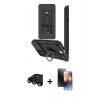 MARSİLYAN™- iPhone 15 Pro Kılıf Vadi Form Prime - Siyah 3D Antistatik Mat Seramik Nano Ekran Koruyucu + Raze Metal Kamera Lens - SH