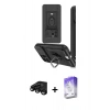 MARSİLYAN™- iPhone 15 Pro Kılıf Vadi Form Prime - Siyah Bilvis 5in1 3D Magic Cam Ekran Koruyucu + Siyah Raze Metal Kamera Lens