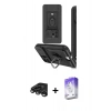 MARSİLYAN™- iPhone 15 Pro Kılıf Vadi Form Prime - Siyah Bilvis 5in1 3D Magic Cam Ekran Koruyucu + Raze Metal Kamera Lens - TMGI
