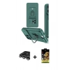 MARSİLYAN™- iPhone 15 Pro Kılıf Vadi Form Prime - Siyah Buffer Cam Ekran Koruyucu + Gümüş Raze Metal Kamera Lens