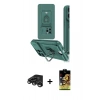 MARSİLYAN™- iPhone 15 Pro Kılıf Vadi Form Prime - Siyah Buffer Cam Ekran Koruyucu + Titanyum Gri Raze Metal Kamera Lens