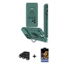 MARSİLYAN™- iPhone 15 Pro Kılıf Vadi Form Prime - Siyah Buffer Hayalet Cam Ekran Koruyucu + Raze Metal Kamera Lens - TMGI