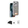 MARSİLYAN™- iPhone 15 Pro Kılıf Vadi Klasik Serisi - Siyah Bilvis 0.18mm Plus Cam Ekran Koruyucu + Raze Metal Kamera Lens - TMGI