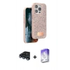 MARSİLYAN™- iPhone 15 Pro Kılıf Vadi Klasik Serisi - Siyah Bilvis 5in1 3D Magic Cam Ekran Koruyucu + Raze Metal Kamera Lens - LT
