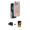 MARSİLYAN™- iPhone 15 Pro Kılıf Vadi Klasik Serisi - Siyah Buffer Cam Ekran Koruyucu + Raze Metal Kamera Lens - SH