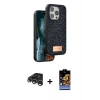 MARSİLYAN™- iPhone 15 Pro Kılıf Vadi Klasik Serisi - Siyah Buffer Hayalet Cam Ekran Koruyucu + Raze Metal Kamera Lens - GS