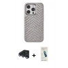 MARSİLYAN™- iPhone 15 Pro Kılıf Vadi Özel Seri - Şeffaf Pasifik Cam Ekran Koruyucu + Raze Metal Kamera Lens - LT