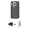 MARSİLYAN™- iPhone 15 Pro Kılıf Vadi Özel Seri - Şeffaf Pasifik Cam Ekran Koruyucu + Raze Metal Kamera Lens - TMGI