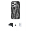 MARSİLYAN™- iPhone 15 Pro Kılıf Vadi Özel Seri - Siyah Bilvis 0.18mm Plus Cam Ekran Koruyucu + Raze Metal Kamera Lens - LT