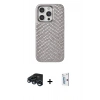 MARSİLYAN™- iPhone 15 Pro Kılıf Vadi Özel Seri - Siyah Bilvis 0.18mm Plus Cam Ekran Koruyucu + Raze Metal Kamera Lens - LT
