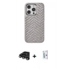 MARSİLYAN™- iPhone 15 Pro Kılıf Vadi Özel Seri - Siyah Bilvis 0.18mm Plus Cam Ekran Koruyucu + Raze Metal Kamera Lens - TMGI