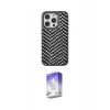 MARSİLYAN™- iPhone 15 Pro Kılıf Vadi Özel Seri - Siyah Bilvis 5in1 3D Magic Cam Ekran Koruyucu