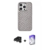 MARSİLYAN™- iPhone 15 Pro Kılıf Vadi Özel Seri - Siyah Bilvis 5in1 3D Magic Cam Ekran Koruyucu + Raze Metal Kamera Lens - GS