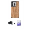 MARSİLYAN™- iPhone 15 Pro Kılıf Vadi Özel Seri - Siyah Bilvis 5in1 5D Magic Hayalet Cam Ekran Koruyucu + Raze Metal Kamera Lens - LT