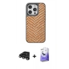 MARSİLYAN™- iPhone 15 Pro Kılıf Vadi Özel Seri - Siyah Bilvis 5in1 5D Magic Hayalet Cam Ekran Koruyucu + Raze Metal Kamera Lens - TMGI