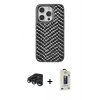 MARSİLYAN™- iPhone 15 Pro Kılıf Vadi Özel Seri - Siyah Bilvis Hayalet Cam Ekran Koruyucu + Raze Metal Kamera Lens - LT