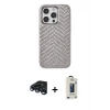 MARSİLYAN™- iPhone 15 Pro Kılıf Vadi Özel Seri - Siyah Bilvis Hayalet Cam Ekran Koruyucu + Raze Metal Kamera Lens - LT