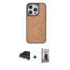 MARSİLYAN™- iPhone 15 Pro Kılıf Vadi Özel Seri - Siyah Bilvis Hayalet Cam Ekran Koruyucu + Raze Metal Kamera Lens - GS