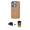 MARSİLYAN™- iPhone 15 Pro Kılıf Vadi Özel Seri - Siyah Buffer Cam Ekran Koruyucu + Raze Metal Kamera Lens - SH