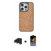 MARSİLYAN™- iPhone 15 Pro Kılıf Vadi Özel Seri - Siyah Buffer Hayalet Cam Ekran Koruyucu + Raze Metal Kamera Lens - TMGI