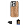 MARSİLYAN™- iPhone 15 Pro Kılıf Vadi Özel Seri - Siyah Buffer Hayalet Cam Ekran Koruyucu + Raze Metal Kamera Lens - SH