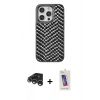 MARSİLYAN™- iPhone 15 Pro Kılıf Vadi Özel Seri - Siyah Joko 5D Cam + Raze Metal Kamera Lens - GS