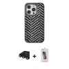 MARSİLYAN™- iPhone 15 Pro Kılıf Vadi Özel Seri - Siyah Joko 5D Cam + Raze Metal Kamera Lens - SH