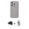 MARSİLYAN™- iPhone 15 Pro Kılıf Vadi Özel Seri - Siyah Joko 5D Cam + Raze Metal Kamera Lens - SH