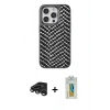 MARSİLYAN™- iPhone 15 Pro Kılıf Vadi Özel Seri - Siyah Polymer Nano Ekran Koruyucu + Raze Metal Kamera Lens - TMGI