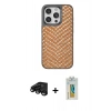 MARSİLYAN™- iPhone 15 Pro Kılıf Vadi Özel Seri - Siyah Polymer Nano Ekran Koruyucu + Raze Metal Kamera Lens - SH
