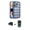 MARSİLYAN™- iPhone 15 Pro Kılıf Yadigar Doku Özel Seri - Şeffaf 360 Full Body Arka Koruyucu + Raze Metal Kamera Lens - LT