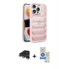 MARSİLYAN™- iPhone 15 Pro Kılıf Yadigar Doku Özel Seri - Şeffaf Royal Nano Ekran Koruyucu + Raze Metal Kamera Lens - GS