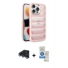 MARSİLYAN™- iPhone 15 Pro Kılıf Yadigar Doku Özel Seri - Şeffaf Royal Nano Ekran Koruyucu + Raze Metal Kamera Lens - LT