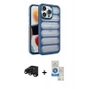 MARSİLYAN™- iPhone 15 Pro Kılıf Yadigar Doku Özel Seri - Şeffaf Royal Nano Ekran Koruyucu + Raze Metal Kamera Lens - SH