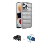 MARSİLYAN™- iPhone 15 Pro Kılıf Yadigar Doku Özel Seri - Siyah 3D Antistatik Cam Ekran Koruyucu + Raze Metal Kamera Lens - GS