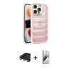 MARSİLYAN™- iPhone 15 Pro Kılıf Yadigar Doku Özel Seri - Siyah Bilvis 3D Mat Cam Ekran Koruyucu + Raze Metal Kamera Lens - TMGI