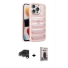 MARSİLYAN™- iPhone 15 Pro Kılıf Yadigar Doku Özel Seri - Siyah Bilvis Hayalet Cam Ekran Koruyucu + Raze Metal Kamera Lens - GS